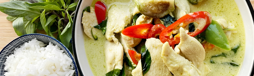 Chicken Thai Green Curry with Thai Aubergines