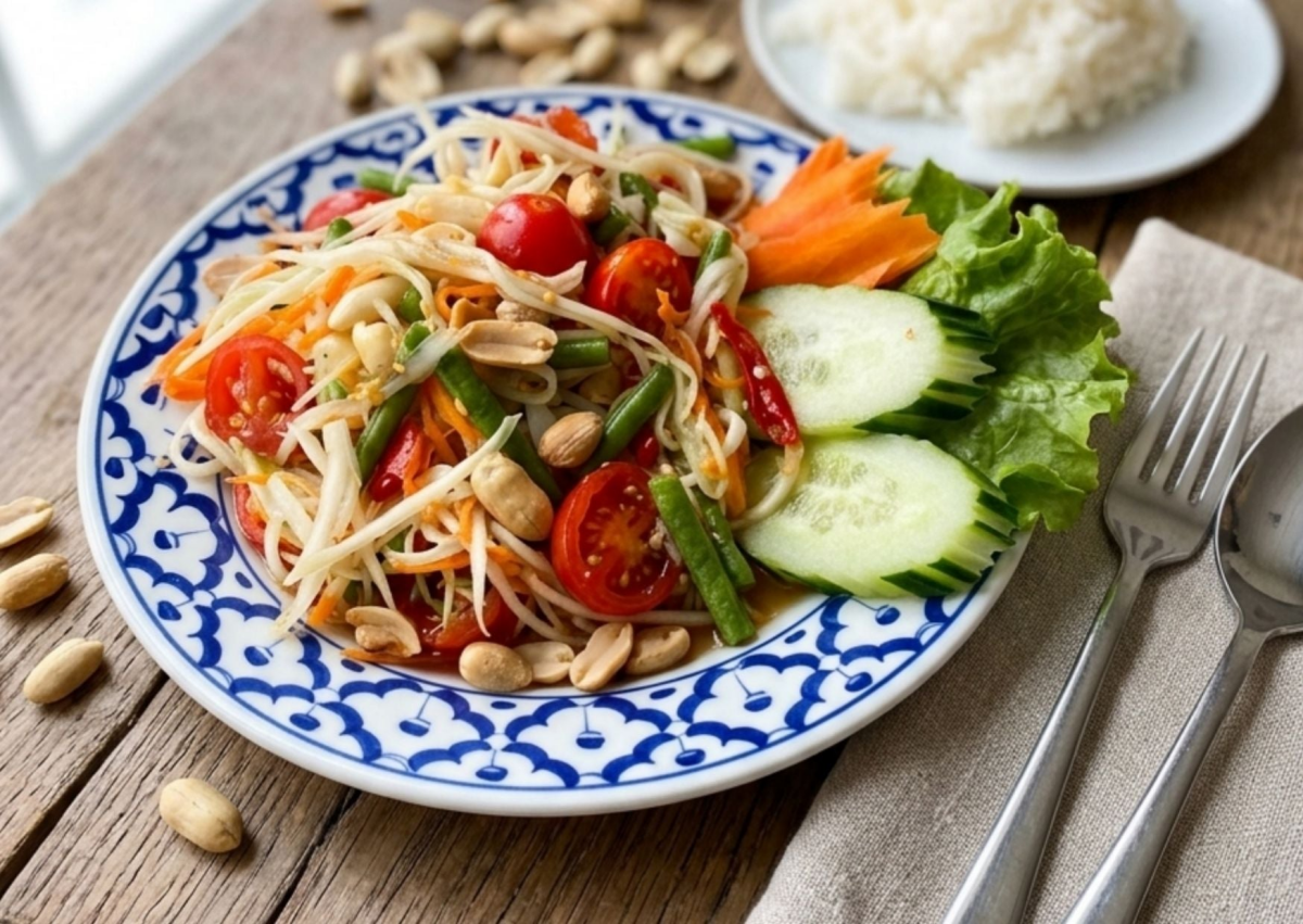 Som Tam - Green Papaya Salad - Mae Jum Store (UK)
