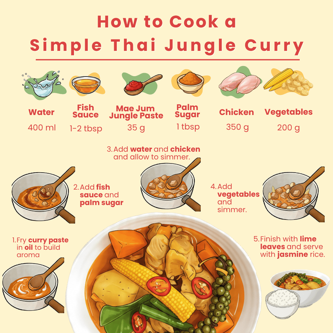 Thai Jungle Curry Paste - Mae Jum Store (UK) - MJ-JPA-S1-70-V0
