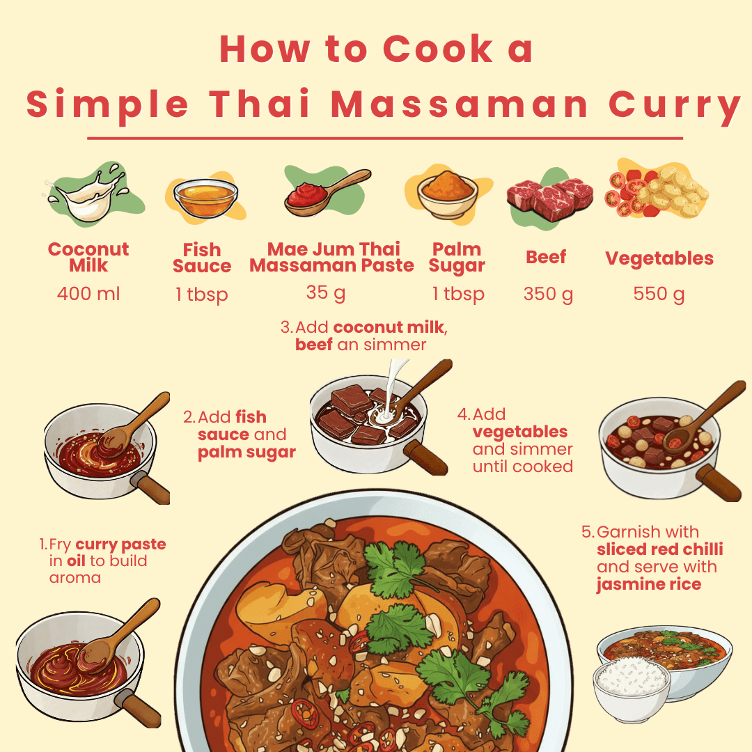 Thai Massaman Curry Paste - Mae Jum Store (UK) - MJ-MPA-S1-70-V0