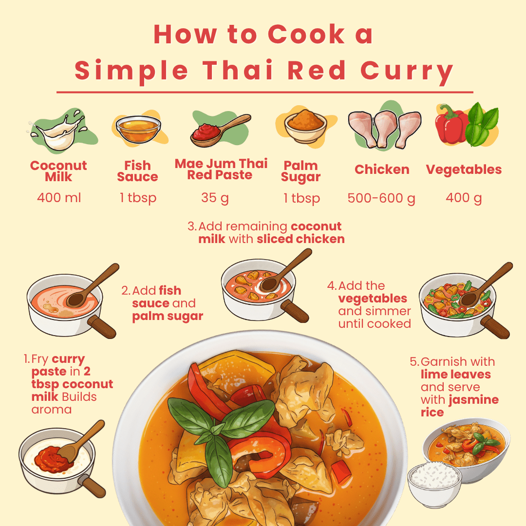 Thai Red Curry Paste - Mae Jum Store (UK) - MJ-RPA-S1-70-V0