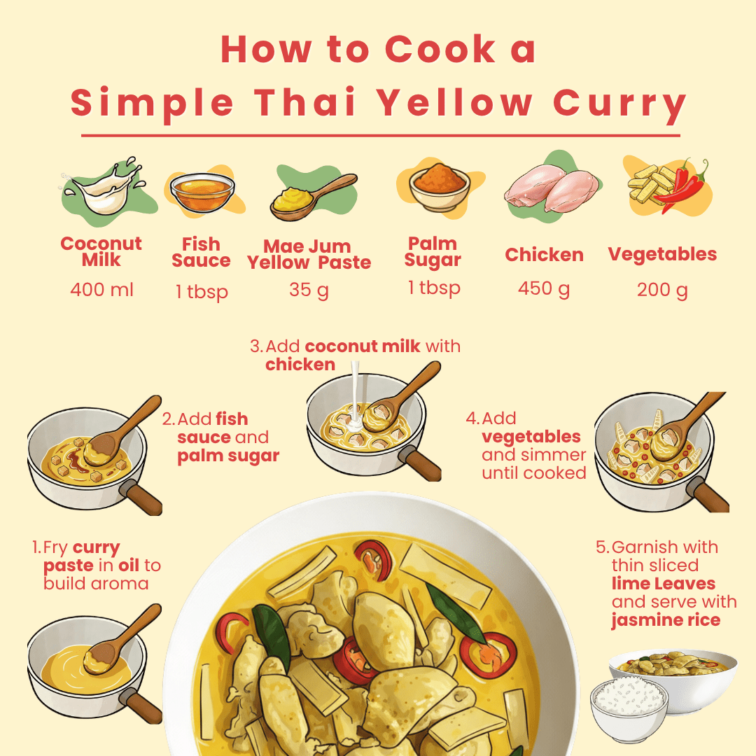 Thai Yellow Curry Paste - Mae Jum Store (UK) - MJ-YPA-S1-70-V0